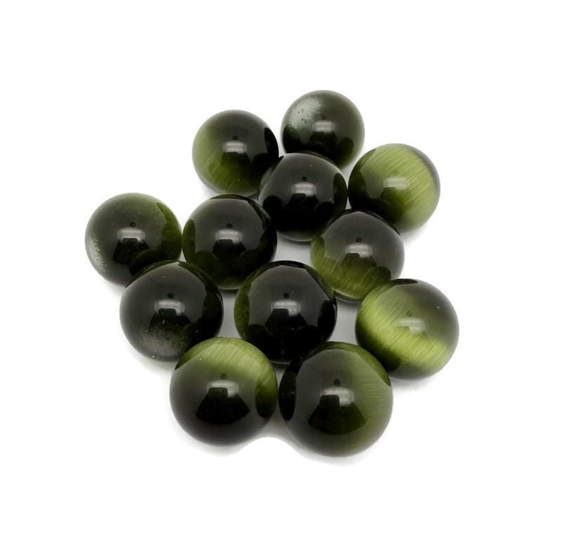 Dark Green Cats Eye Sphere Gemstone - Crystal Ball - 20mm - SP1097