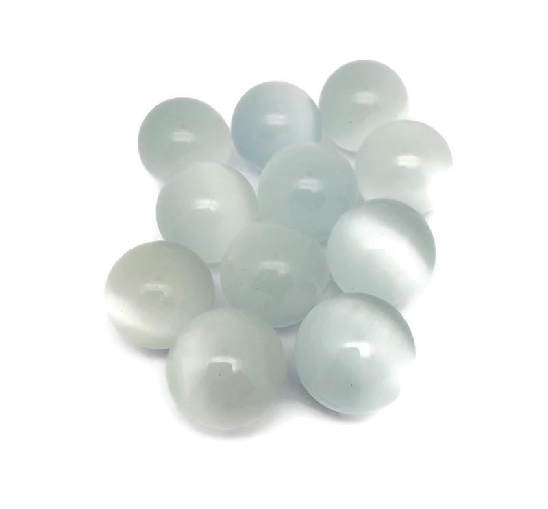 White Cats Eye Sphere Gemstone - Crystal Ball - 20mm - SP1099