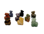 Handmade 30mm crystal llama animal figure with carved details by GemstoneGO, featuring a colorful mixed gemstone design.