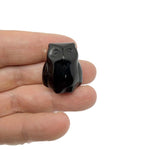 Handmade 30mm crystal owl animal figure by GemstoneGO, carved from colorful gemstones, detailed and natural-looking.