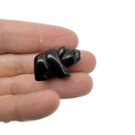 Handmade 30mm carved crystal bear animal figure by GemstoneGO, featuring a colorful mixed gemstone design.