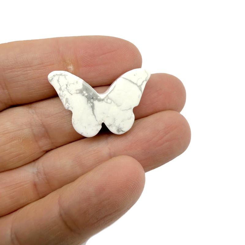 Handmade 30mm crystal butterfly beads with animal figure carvings by GemstoneGO, featuring drilled holes for jewelry making.