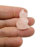 Handmade carved crystal cat animal figure by GemstoneGO, 30mm, with a mix of colorful gemstones and intricate details.