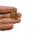 Handmade 30mm Crystal T-Rex Dinosaur figurine by GemstoneGO, carved gemstone with detailed dinosaur features.