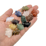 Handmade crystal crocodile animal figure, carved gemstone with detailed features, measuring 30mm from GemstoneGO.