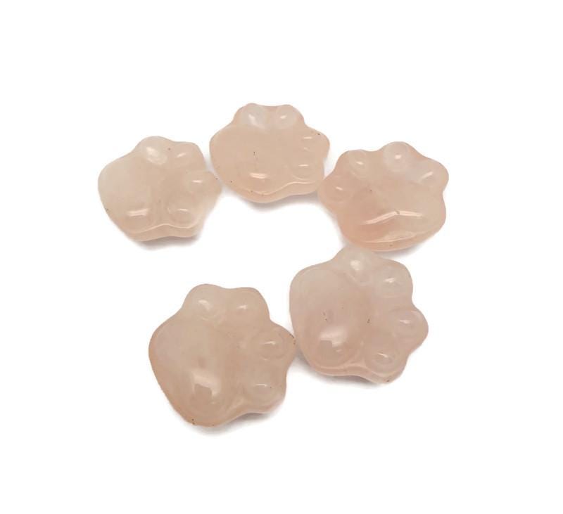 Sculpture en cristal de quartz rose en forme de patte d'ours - HA1244