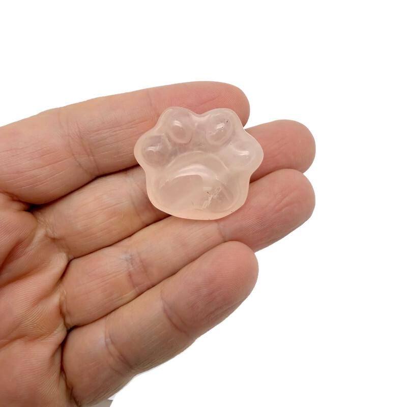 Sculpture en cristal de quartz rose en forme de patte d'ours - HA1244