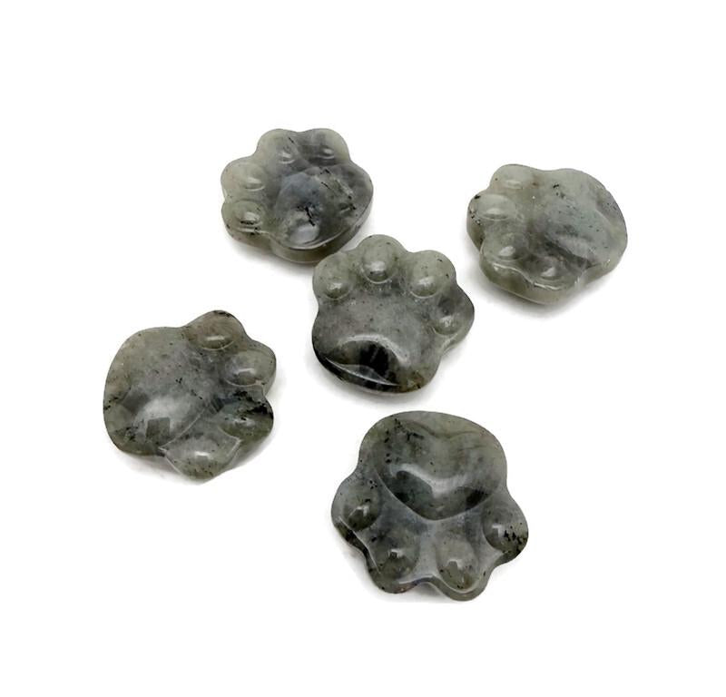Labradorite Bear Paw Crystal Carving - 30mm - HA1251