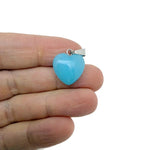 Blue Jasper heart pendant with mini crystal accent, crafted by GemstoneGO, featuring a polished blue jasper gemstone and detailed design.