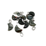 African Bloodstone Moon Crystal pendant from GemstoneGO, featuring a polished bloodstone gemstone with moon-shaped design for jewelry making.