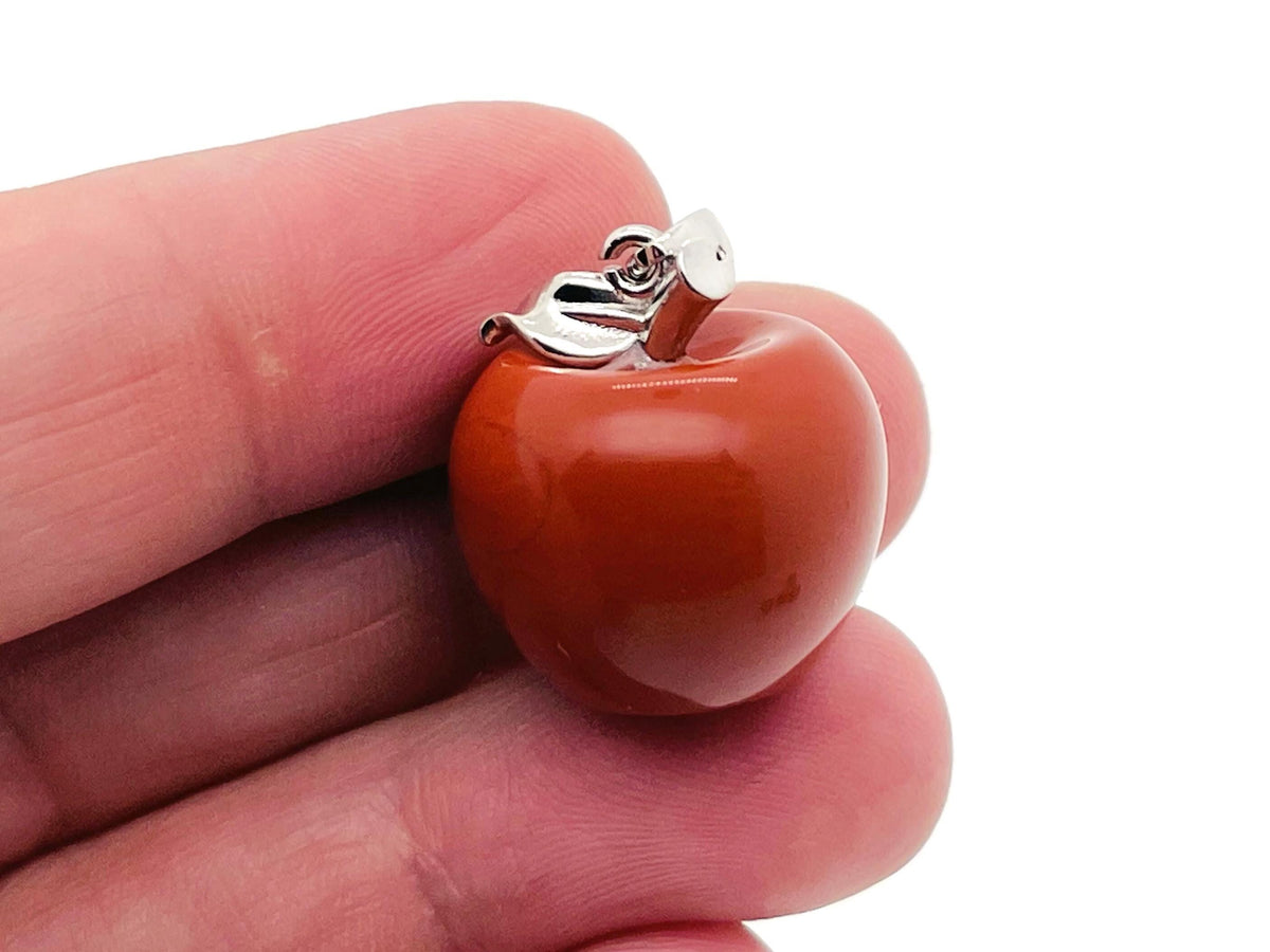 Apple-shaped crystal pendant by GemstoneGO featuring healing gemstones with a sleek, polished design perfect for gemstone jewelry.