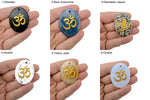 Crystal amulet with engraved Om symbol, drilled for spiritual insight and guidance, by GemstoneGO.