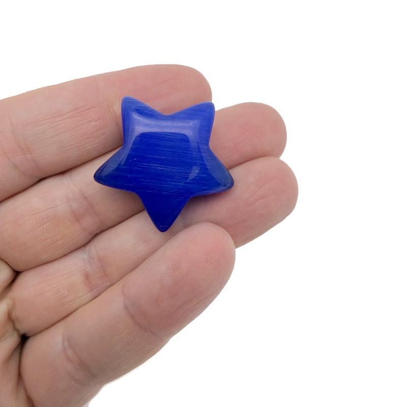 Dark Blue Cats Eye Star Gemstone - 30mm - ST1072