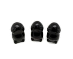 Handcrafted obsidian frog monster gemstone carving, detailed creature statue from GemstoneGO with intricate features.