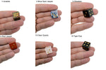 Polished gemstone crystal dice set by GemstoneGO, featuring carved, colorful dice for gaming or metaphysical use.