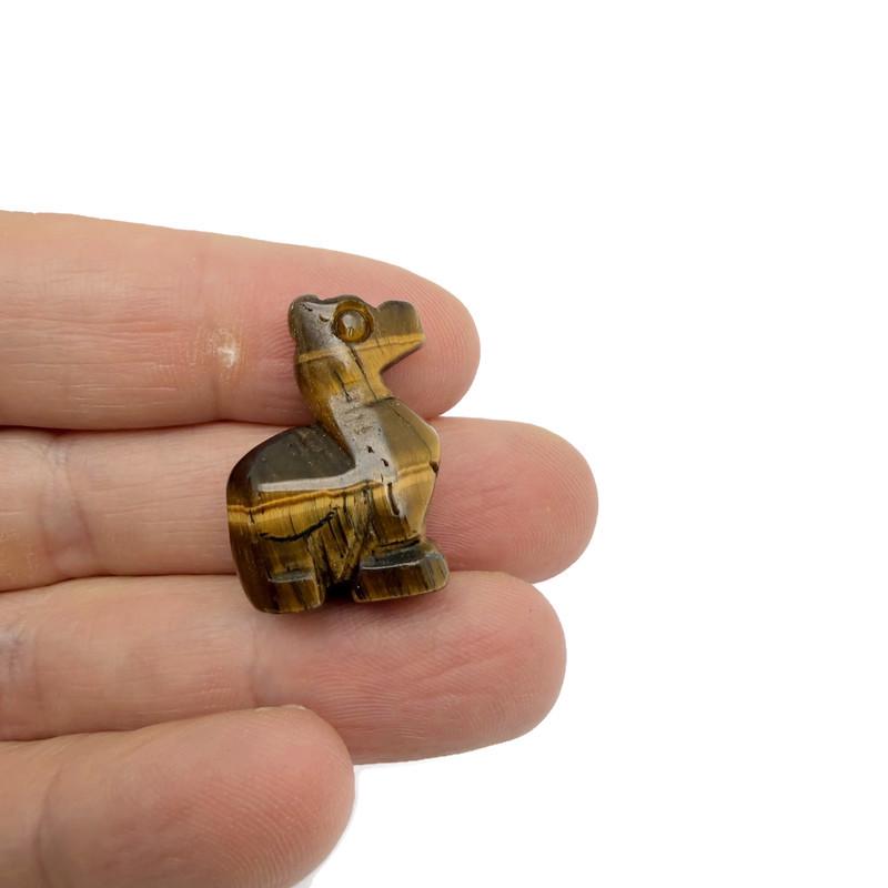 Handmade carved crystal llama animal figure from GemstoneGO, 30mm size, featuring a colorful mixed gemstone design.