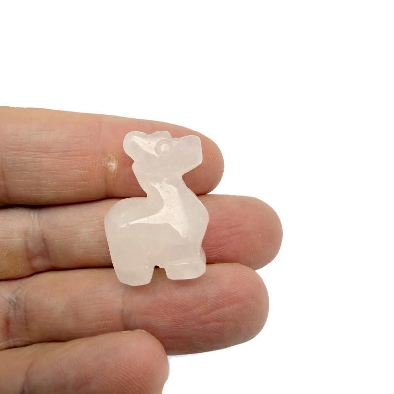 Handmade 30mm Crystal Llama animal figure by GemstoneGO, carved gemstone with colorful mixed crystal details.
