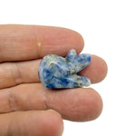 Handmade carved crystal mouse animal figure by GemstoneGO, 30mm, featuring a colorful mixed gemstone design.