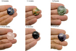 Handmade carved crystal cat paw animal figure, 25mm, gemstone gemstoneGO, in assorted mix colors, detailed natural stone craftsmanship.