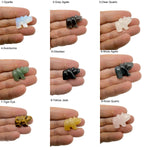 Handmade 30mm crystal bear animal figure by GemstoneGO, carved gemstone with detailed features, in a mix of natural crystal colors.