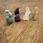 Handmade carved crystal bird animal figure by GemstoneGO, 30mm size, featuring vibrant mixed gemstone colors and fine craftsmanship.