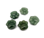 Aventurine bear paw crystal carving from GemstoneGO, 30mm, showcasing green aventurine with detailed paw shape and polished finish.