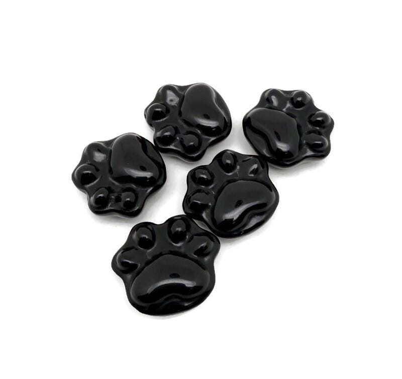 Obsidian Bear Paw Crystal Carving - 30mm - HA1253