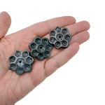 Moss Agate natural crystal flower incense holder carved from gemstone, designed for meditation and stick incense burning.