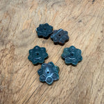 Moss agate natural crystal flower incense holder with carved gemstone design for meditation and stick burning, by GemstoneGO.