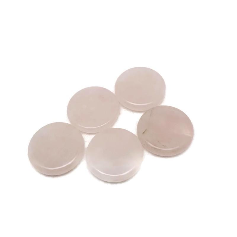 Round Rose Quartz Flat Gemstone - Slab Crystal - 25mm - FL1106