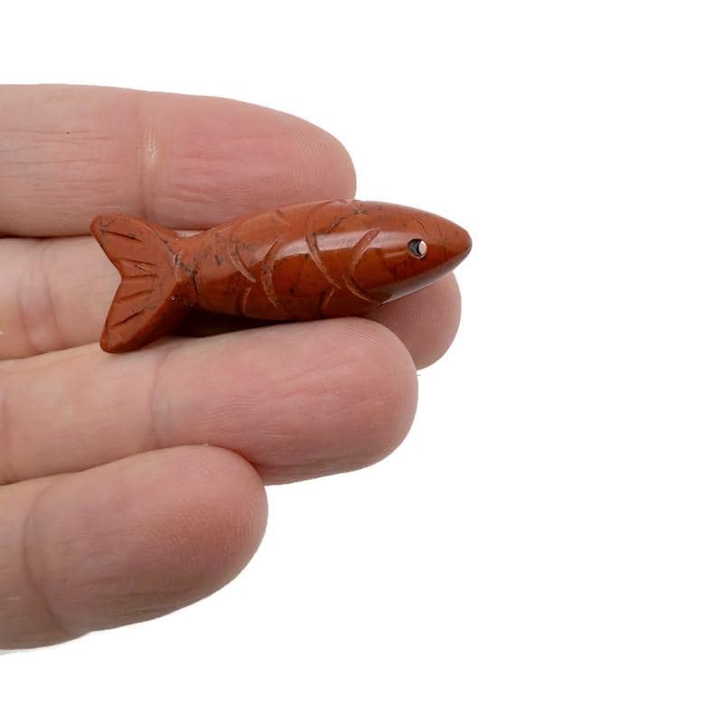 Handmade gemstone fish pendant featuring colorful stones, designed as a lucky fishing charm by GemstoneGO.