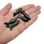 Moss agate fish gemstone pendant from GemstoneGO, featuring a detailed fish design for fishing luck and charm.