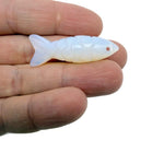 Opalite fish gemstone pendant featuring a lucky fishing charm design, crafted by GemstoneGO for jewelry and gift use.
