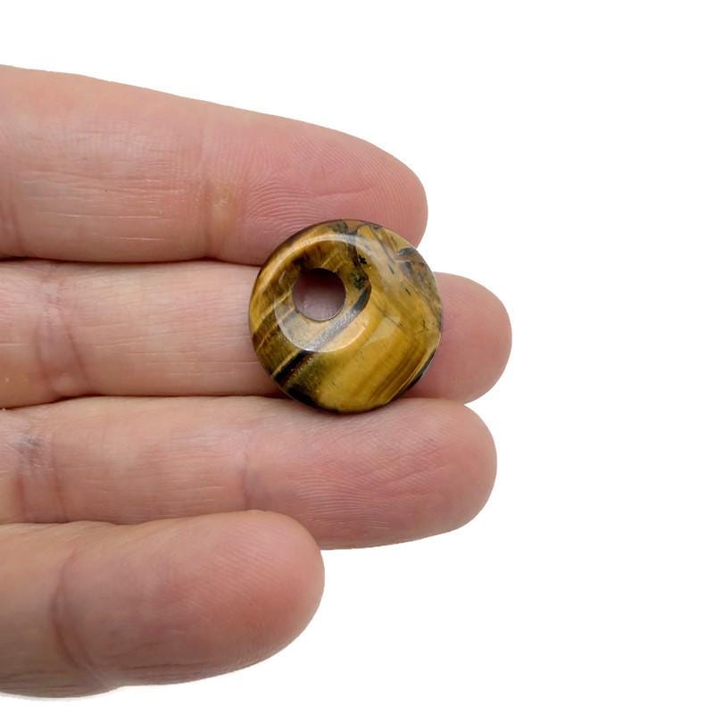 Donut de Cristal Ojo de Tigre - Piedra Pi - 20mm - DO1082