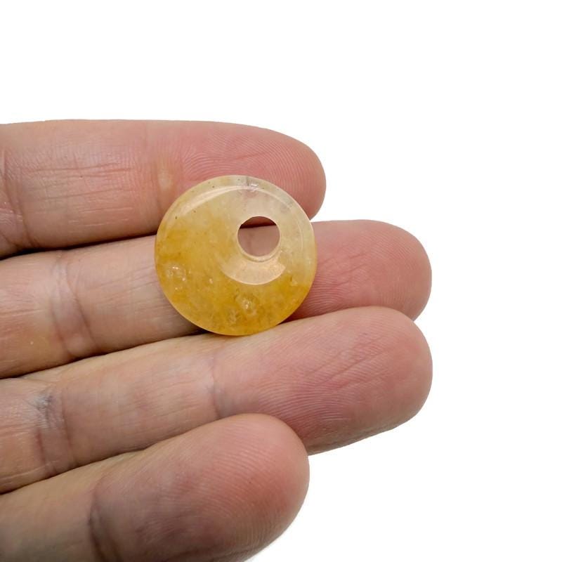 Donut de Cristal de Jade Amarillo - Piedra Pi - 20mm - DO1083