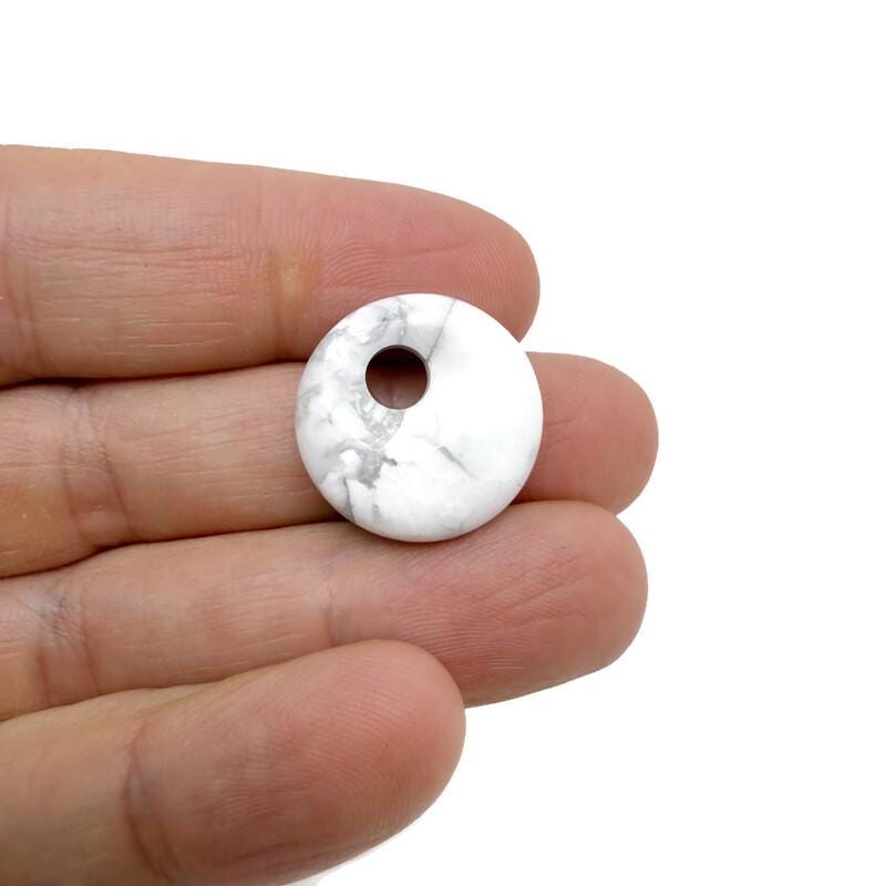 Donut de Cristal de Howlita - Piedra Pi - 20mm - DO1086