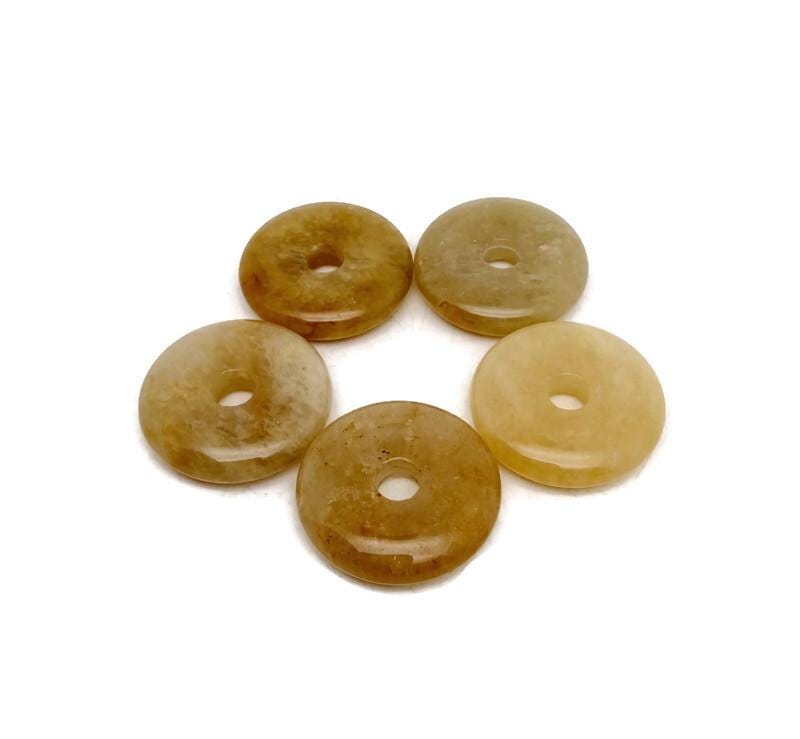 Donut de Jade Amarillo - Piedra Pi - 30mm - DO1098