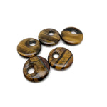 Polished 30mm Tiger Eye Crystal Donut with golden-brown chatoyancy, featuring natural gemstone patterns from GemstoneGO.