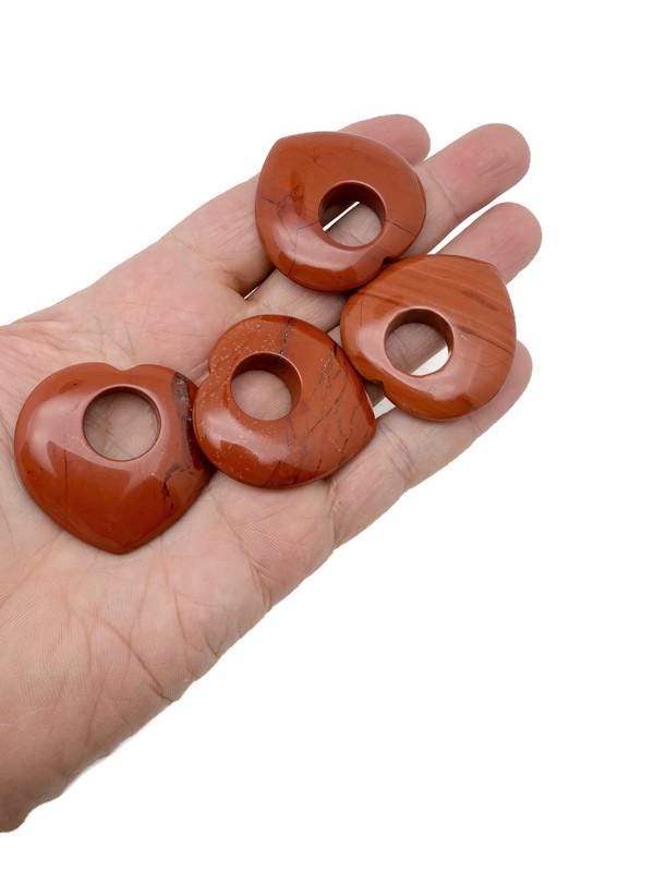 Red Jasper Love Crystal Heart - 40mm - HZ1001