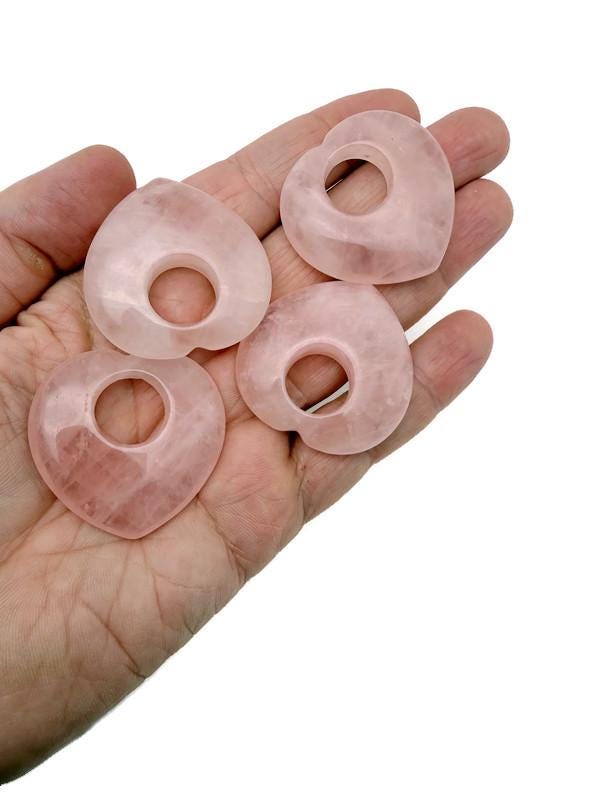 Rose Quartz Love Crystal Heart - 40mm - HZ1002