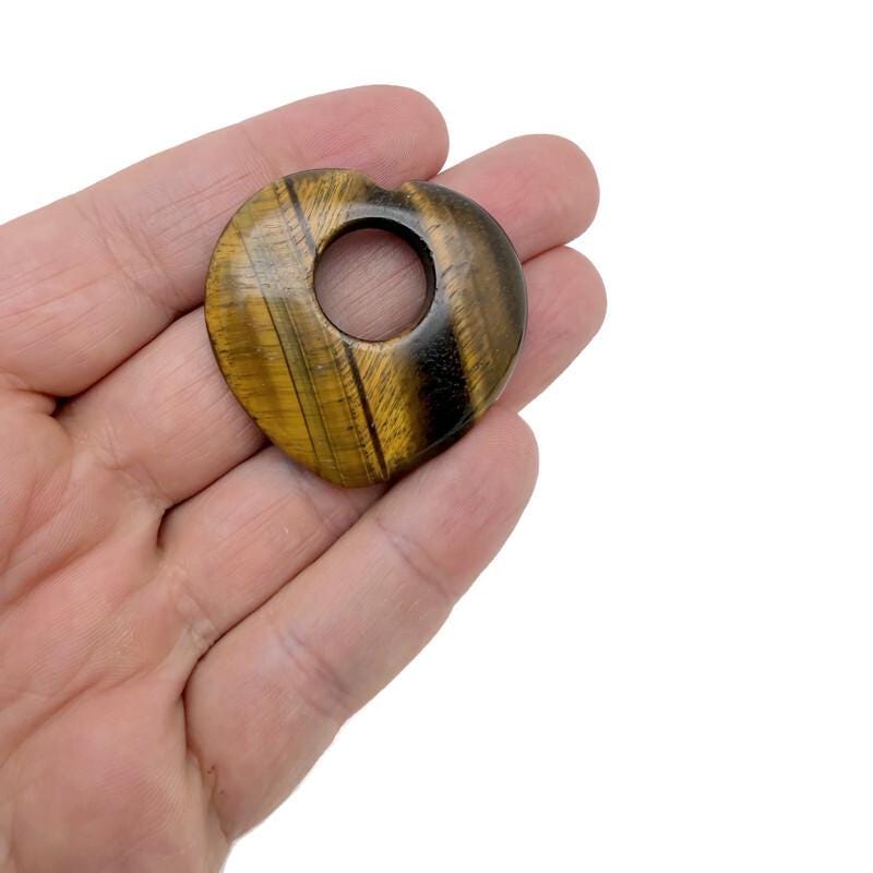Tiger Eye Love Crystal Heart - 40mm - HZ1008