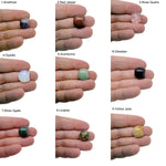 Assorted 16mm crystal moon beads in various colors from GemstoneGO, ideal for jewelry making supplies.