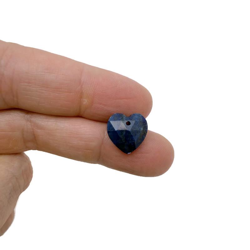13mm drilled heart crystal pendant by GemstoneGO, pink and clear gemstone charm for DIY jewelry making.
