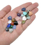 Drilled heart-shaped crystal pendant, 13mm, in assorted colors, ideal for DIY jewelry making by GemstoneGO.