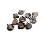 Mini ocean jasper heart pendant from GemstoneGO, featuring a polished gemstone heart crystal for jewelry or necklace adornment.