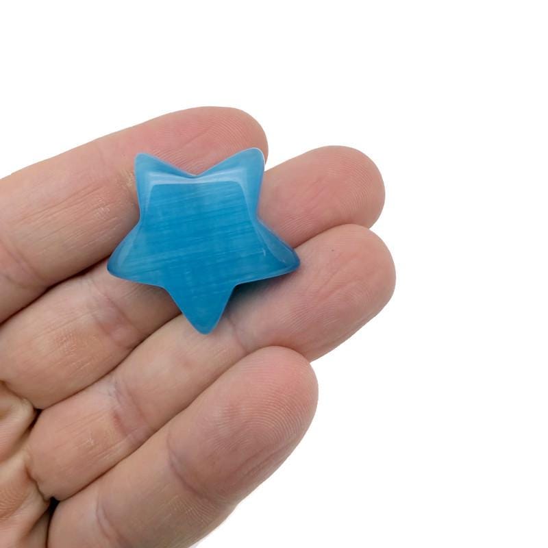 Blue Cats Eye Star Gemstone - 30mm - ST1067
