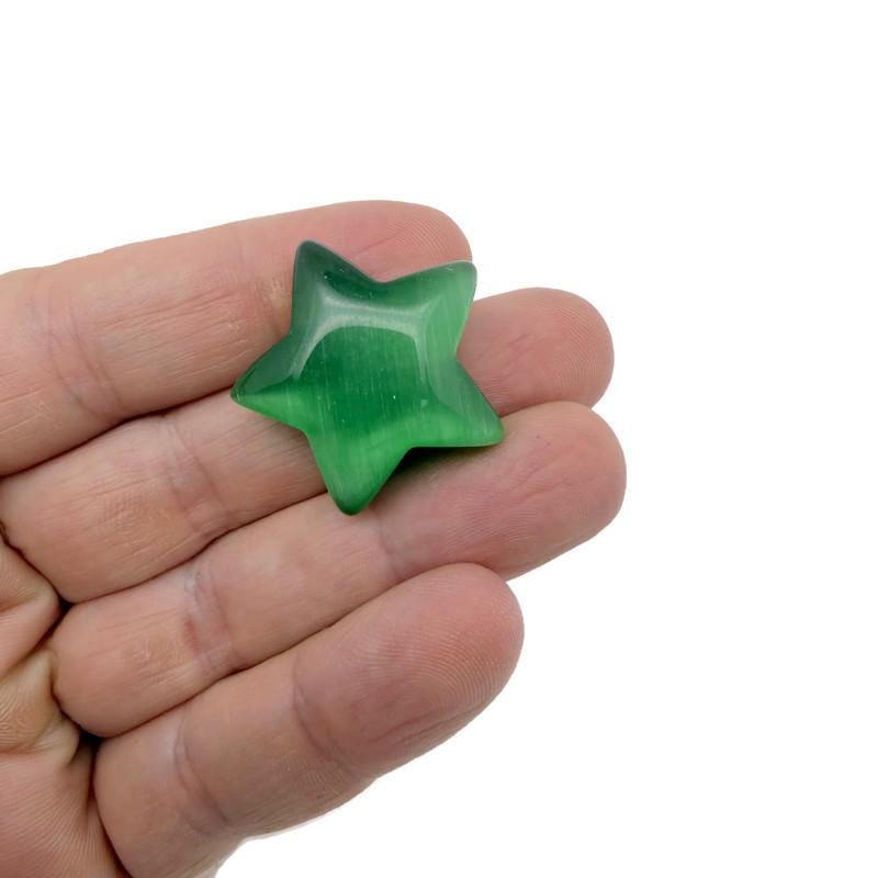 Green Cats Eye Star Gemstone - 30mm - ST1069