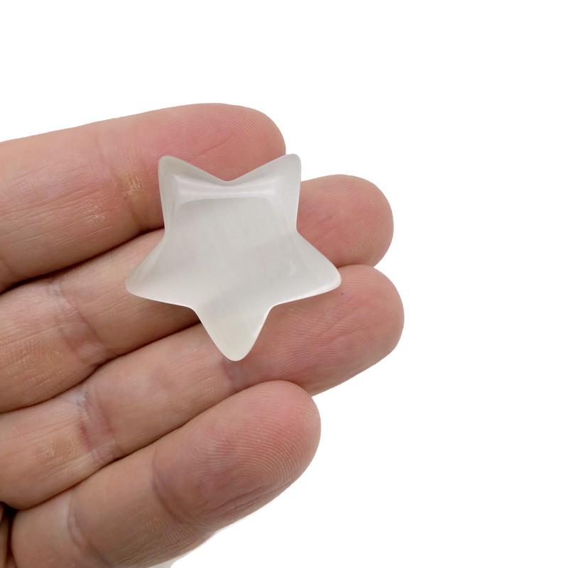 White Cats Eye Star Gemstone - 30mm - ST1070