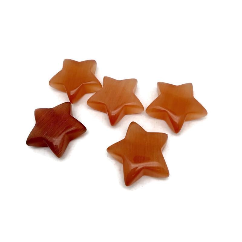 Orange Cats Eye Star Gemstone - 30mm - ST1071