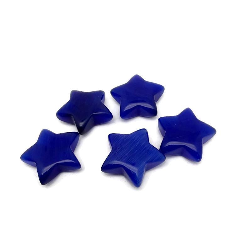 Dark Blue Cats Eye Star Gemstone - 30mm - ST1072